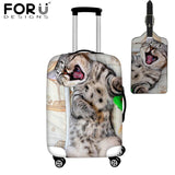 FORUDESIGNS Cute 3D Selfie Cat Print Luggage Protective